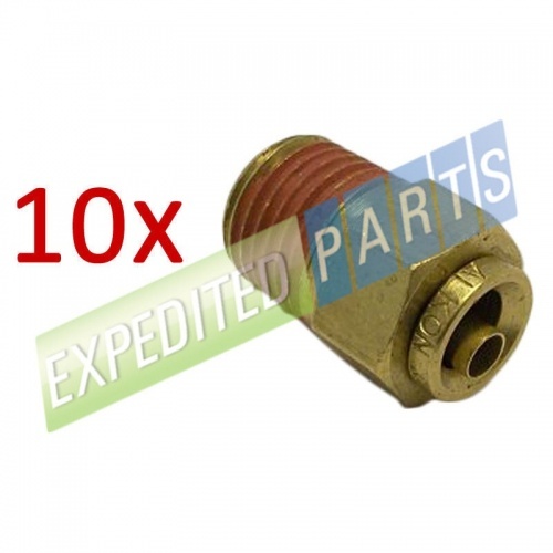 10 Push In To Connect Brass Air Male Fitting Straight Connector 1/4 OD x 1/4 NPT